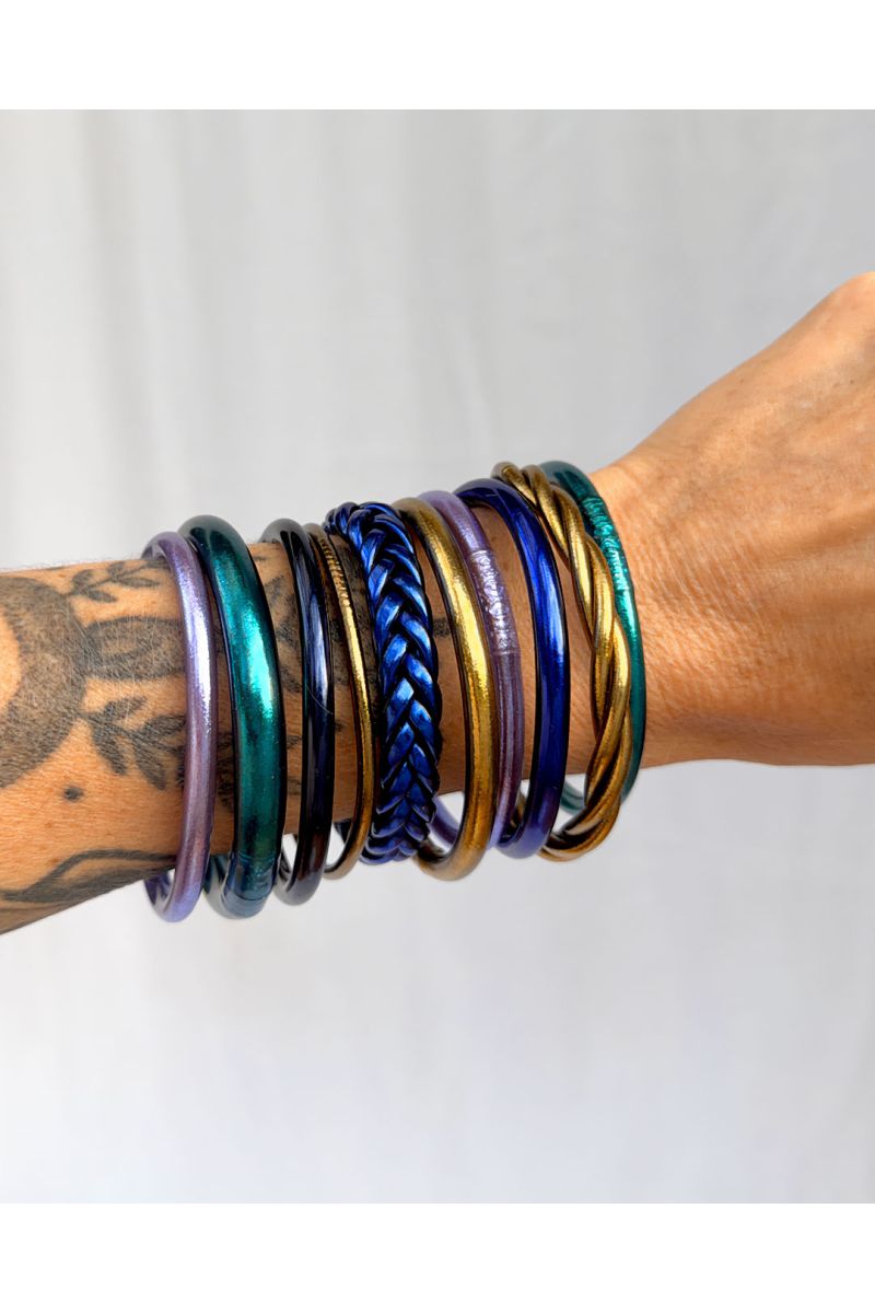 MAXI Jonc Bouddhiste Mantra BLEU CANARD