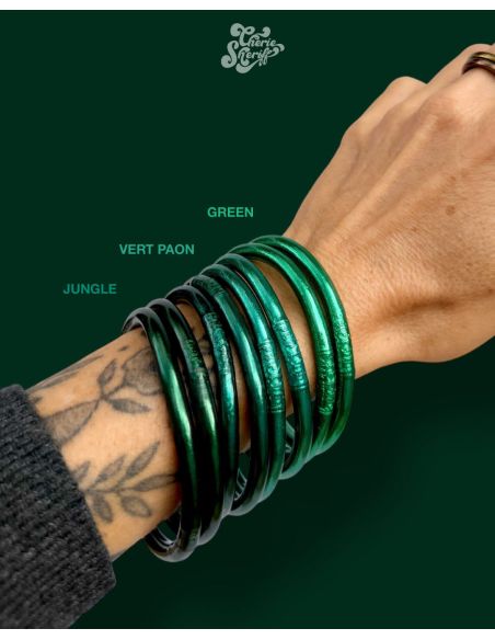 Jonc Bouddhiste Mantra Black Green