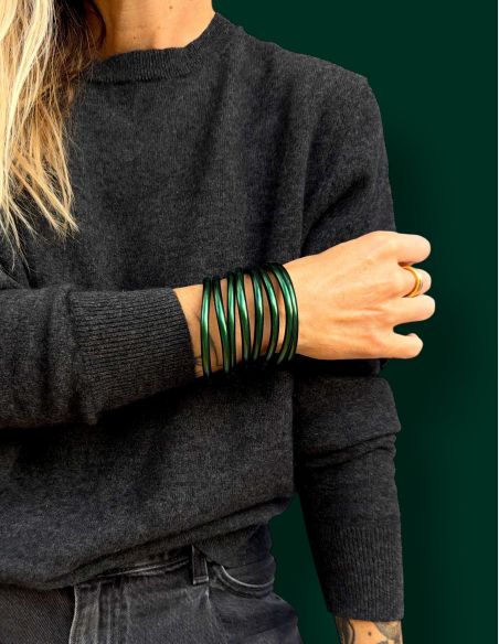 Jonc Bouddhiste Mantra Black Green